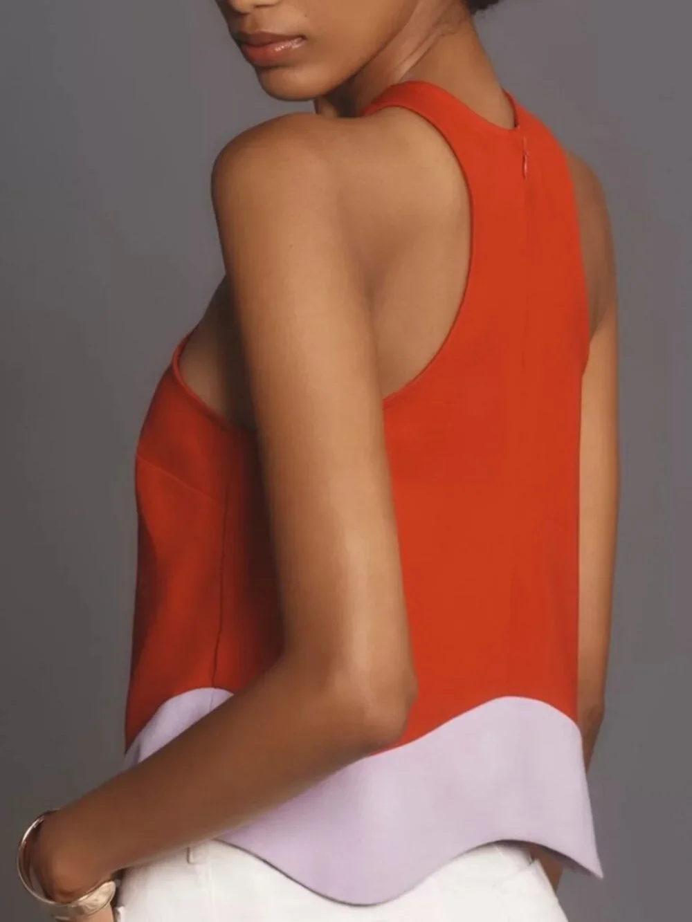 Anthropologie Red Colorblock Zipper Tank Top Plus Size 2X NWT Women - Picture 2 of 8